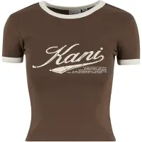 Karl kani Camiseta 'Varsity' beige claro / chocolate