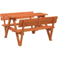 vidaXL Mesa de picnic para 4 niños de , con orificio para sombrilla, fabricada en madera maciza de abeto