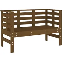 vidaXL Banco de jardín color miel, 111,5 x 53 x 71 cm, madera maciza de pino