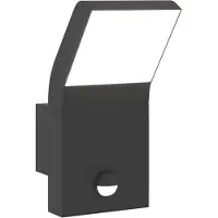 vidaXL Lámpara de pared exterior LED con sensor, color negro, fabricada en aluminio fundido