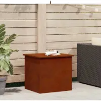 vidaXL Caja de almacenamiento para jardín, acero galvanizado, 55 x 50,5 x 50 cm, 117 litros