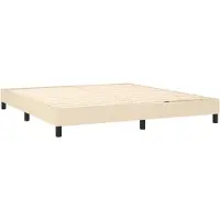 vidaXL Cama con somier y colchón de color crema, 180x200 cm, tapizada en tela