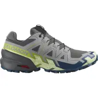 Salomon - Zapatillas de trail - Speedcross 6 M Castlerock / Lime Cream / Poseidon - Talla 45 1/3 - Gris