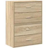 vidaXL : Armarios con 4 cajones, 2 unidades, color roble Sonoma, 60x31x40 cm