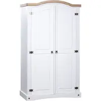 vidaXL Armario estilo México, madera de pino, 2 puertas, color blanco ()