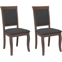 vidaXL : Juego de 2 sillas de comedor con cojín, color marrón, madera maciza de goma