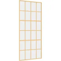 vidaXL Puerta corredera , color dorado, 90x205 cm, con vidrio templado transparente y marco de aluminio