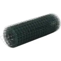 vidaXL Valla de alambre de acero con revestimiento de PVC, 10 x 0,5 metros, color verde