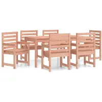 vidaXL Juego de mesa y sillas de jardín de 7 piezas, fabricado en madera maciza de douglas