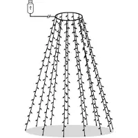 vidaXL Guirnalda de luces para árbol de Navidad con 210 LEDs, luz blanca fría, 210 cm