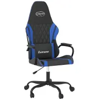 vidaXL Silla de gaming negra y azul, tapizada en cuero sintético