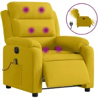 vidaXL Sillón de masaje eléctrico, color amarillo, tapizado en terciopelo ()