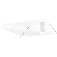 vidaXL Invernadero con estructura de acero, color blanco, 100 m², dimensiones 20x5x2,3 metros