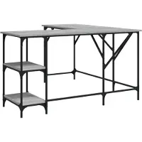 VD Home Furnishing Escritorio gris Sonoma de , 139x139x75 cm, fabricado en material de madera