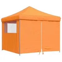 vidaXL Tienda de campaña plegable tipo pop-up para fiestas, con 4 paneles laterales, color naranja