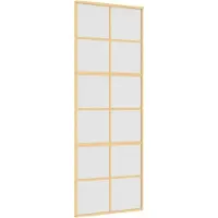 vidaXL Puerta corredera , color dorado, 76x205 cm, vidrio ESG esmerilado y aluminio