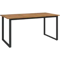 vidaXL Mesa de jardín con patas en forma de U, 160x80x75 cm, madera maciza de acacia