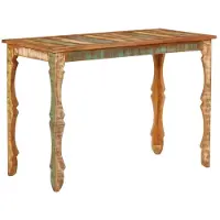 vidaXL Mesa de comedor, 110x52x76 cm, madera maciza con aspecto envejecido