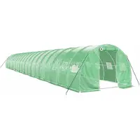 vidaXL Invernadero con estructura de acero, color verde, 60 m², dimensiones 20x3x2 metros
