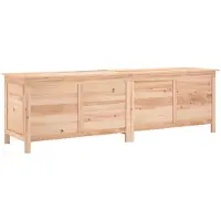 vidaXL Cofre para jardín, 198,5 x 50 x 56,5 cm, madera maciza de abeto