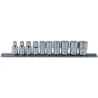 Ks Tools 918.0615, Juego de llaves de vaso, 10 piezas, según las normas DIN 3120, ISO 1174, DIN 3124, ISO 2725, peso: 350 g