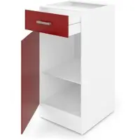 Aucune Mesa auxiliar de 40 x 47 x 82 cm, color rojo, fabricada en plástico con melamina y revestimiento de PVC