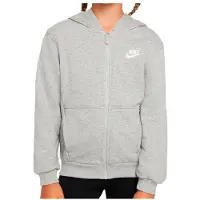 Nike - Kid's NSW Club FT Hooded Full ZIP L/S LBR - Sudadera con capucha y cremallera size L, gris