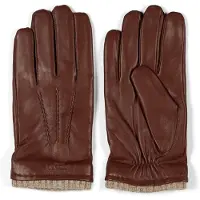 Howard London Guantes con dedos 'Leather Gloves Ted Brown' marrón