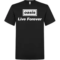 Oasis Camiseta 'Live Forever T-Shirt' negro