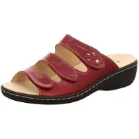 Longo Zapatos abiertos 'Pantolette Damen 1006394 Rauleder in rot' rojo