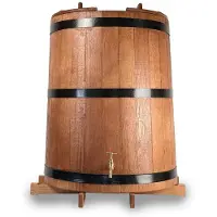 Bonpos Barrica de roble 200 L para recoger agua de lluvia con tapa