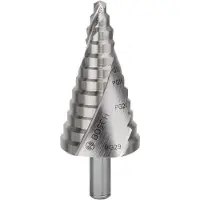 Bosch Powertools Broca escalonada HSS, para conexiones de cables, de 6 a 37 mm, con un diámetro de 10 mm, longitud de 93 mm, con 12 escalones