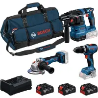 Bosch Kit 0615A500AH (GSB 18V-65 + GBH 18V-22 + GWS 18V-11 + 3 x 5,0 Ah + GAL 12V/18V-80 + Bolsa)