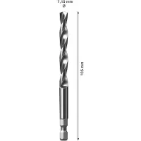 Bosch Taladro guía EXPERT Power Change Plus, acero rápido HSS-G, 7,15 x 105 mm