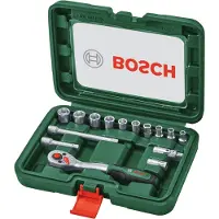 Bosch Juego de 15 piezas de llaves de trinquete de 1/4" de para herramientas manuales.