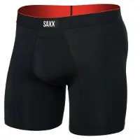Saxx - Multi-Sport Mesh Boxer Brief Fly - Ropa interior fibra sintética size XL, negro