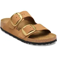 Birkenstock para mujer. 1032989 Sandalias de Piel Arizona Big Buckle Nubuck (Ajuste Estrecho) marrón (36), Plano, Ante, Ninguno, Casual, Bir