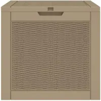 vidaXL , caja para jardín, color marrón claro, 55,5 x 43 x 53 cm, polipropileno