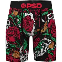 PSD Calzoncillo boxer 'Eternal Roses' verde hierba / rojo oscuro / negro / blanco