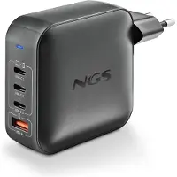 NGS Cargador De Pared Con 1 Puerto Usb-a Y 3 Puertos Usb-c 165w