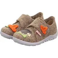 Superfit Zapatillas de casa 'HAPPY OCTI' crema / beige oscuro / naranja oscuro / negro