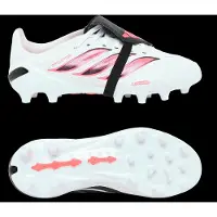 Adidas adidasBota de fútbol con lengüeta plegable Predator League césped artificial 31 1/2 Cloud White / Solar Turbo / Core Black Niño