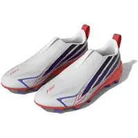 Adidas adidasBota de fútbol sin cordones F50 Hyperfast League césped natural seco 33 Cloud White / Solar Purple / Solar Turbo Niño