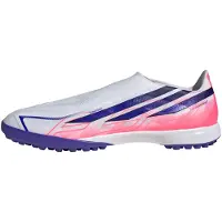 Adidas adidasBota de fútbol sin cordones F50 Hyperfast League moqueta 48 2/3 Cloud White / Solar Purple / Solar Turbo Unisex
