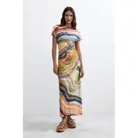 Desigual , Vestido Punto Manga Corta, Mujer, Poliester, Negro, XL