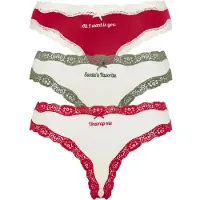 LASCANA Tanga verde oscuro / rojo / blanco / offwhite