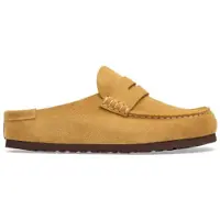Birkenstock para mujer. 1033127 Mocasines de Piel Naples Wrapped (Ajuste Estrecho) mostaza (39), Plano, Ante, Ninguno, Casual, o