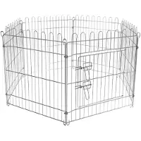 Wiltec Jaula para cachorros, jaula para animales jóvenes, jaula para cachorros de 6 piezas, 70x105 cm por pieza, jaula para animales pequeños y mascotas