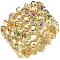 Giorgio Martello Milano Anillo oro / verde / naranja / rosa