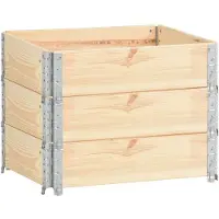 Syfax Collares de caja de pallet 3 uds madera maciza de pino 60x80 cm